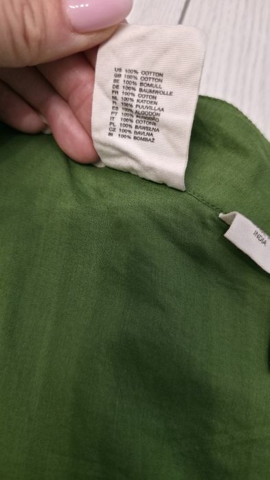 Fustă Maxi H&M Verde – 100% Bumbac, Stil Boho, Mărimea 36