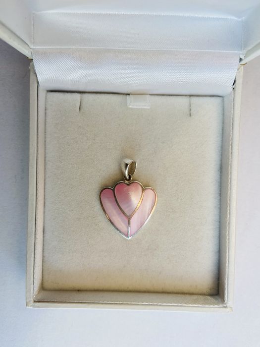 Pandantiv din argint cu sidef roz