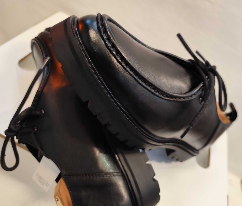 Pantofi derby 41 split toe ZIGN NOI piele naturala moale negru