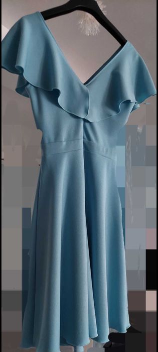 Rochie din crep albastră