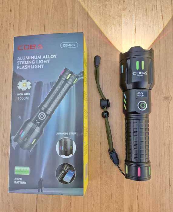 Мощен Алуминиев LED Фенер COBRA CB-G62 – 100W, 1000m Осветяване