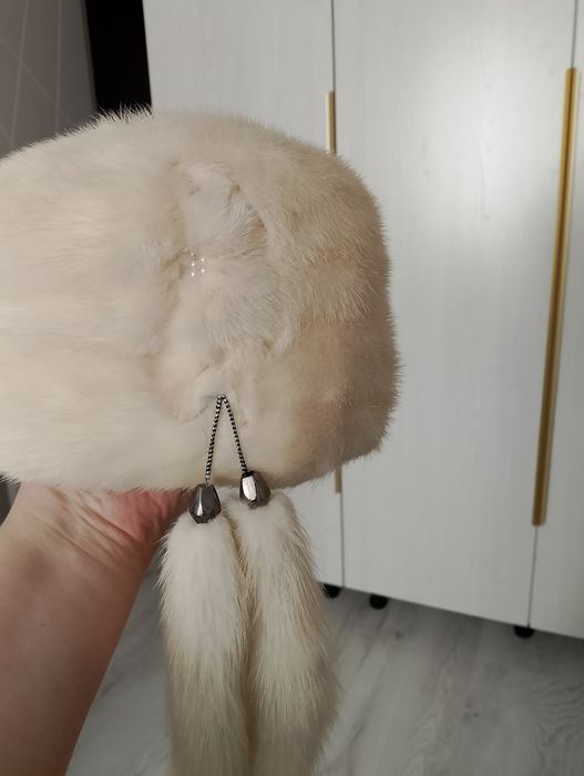 Шапка, норковая, белая