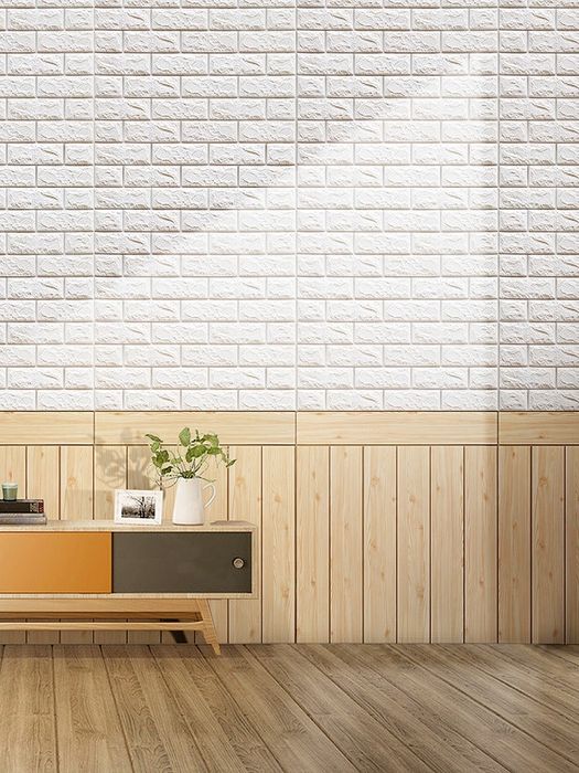 3D Тапети Самозалепващи Пана Тапет 3D Тухли Релефни Тапети