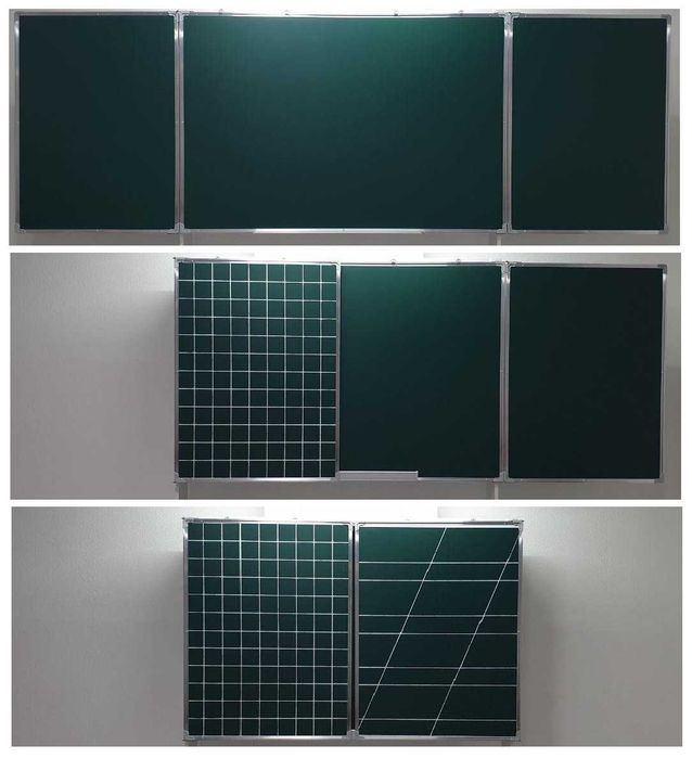 Доска школьная маркерная-меловая 100х300.