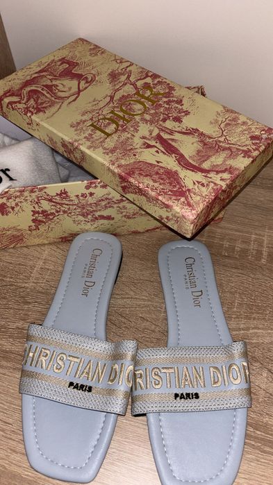 Papuci Christian Dior bleu