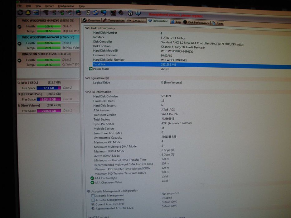 HDD Western Digital Purple Surveillance WD30PURX 3TB 5400RPM 64mb
