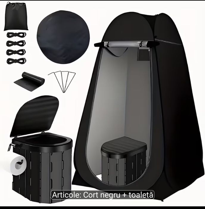 Cort portabil pentru schimbat și spălat, design pliabil, esențial pentru camping și plajă, ușor și portabil, montaj rapid și depozitare facilă