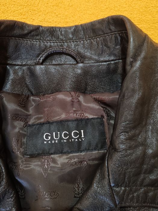 Винтажная кожаная куртка Gucci