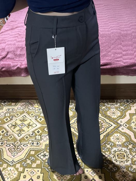 Серый брюки класстиские XL