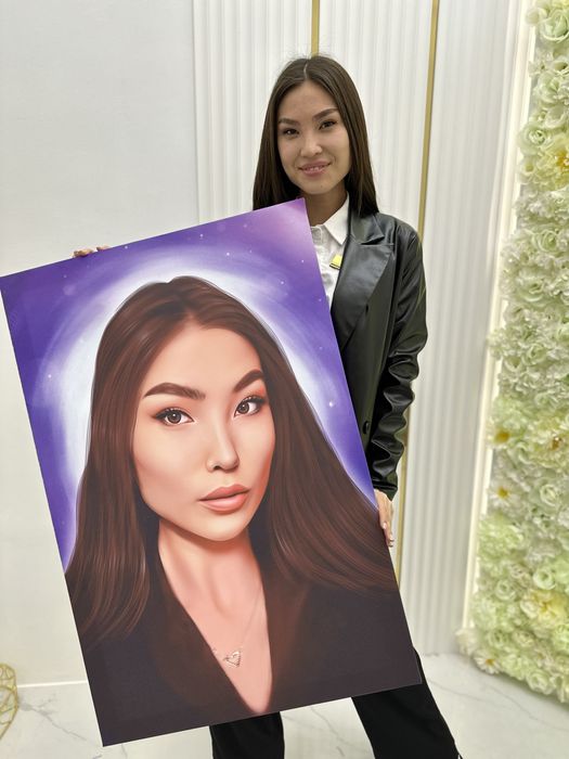 Портреты на заказ Астана Дримарт Арт подарки картины на холсте