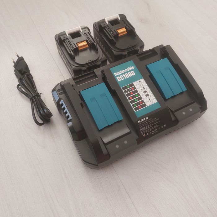 Комплект Двойно Бързо Зарядно DC18RD + 2 бр. Батерии 18V 5.5Ah за Makita LXT