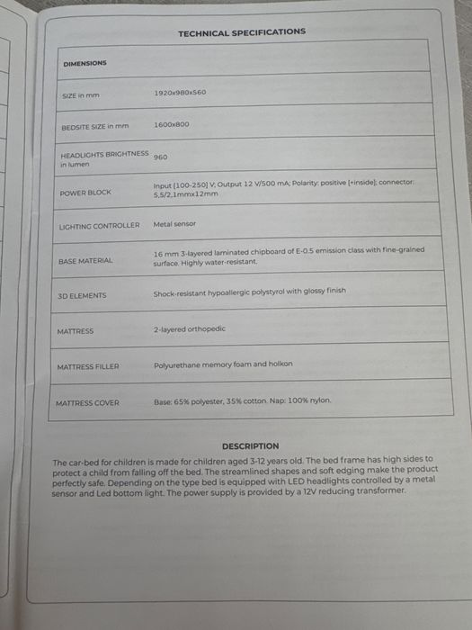 Детская кровать машина