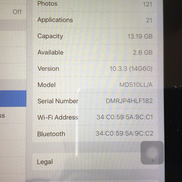 таблет APPLE IPAD 4th generation модел A1458 MD510LL/A Wi-fi 16 GB