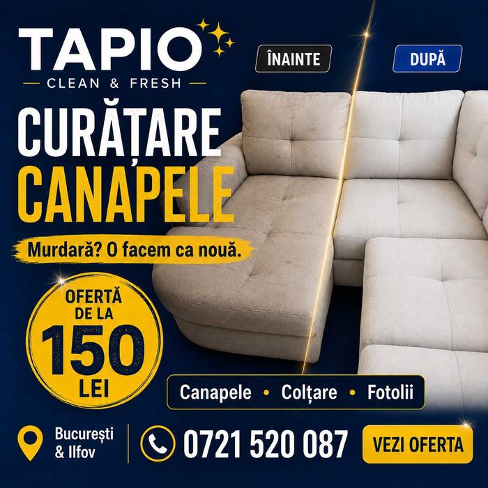 Curățare Canapele • Curățare Saltele • București Ilfov
