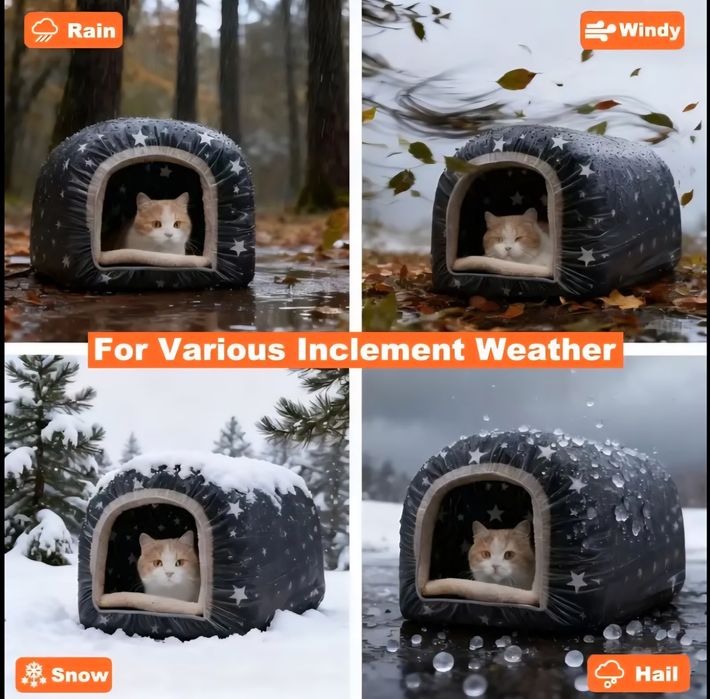 Студоустойчива къщичка за котки и малки кучета