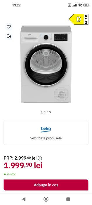 De vînzare uscător rufe 9 kg