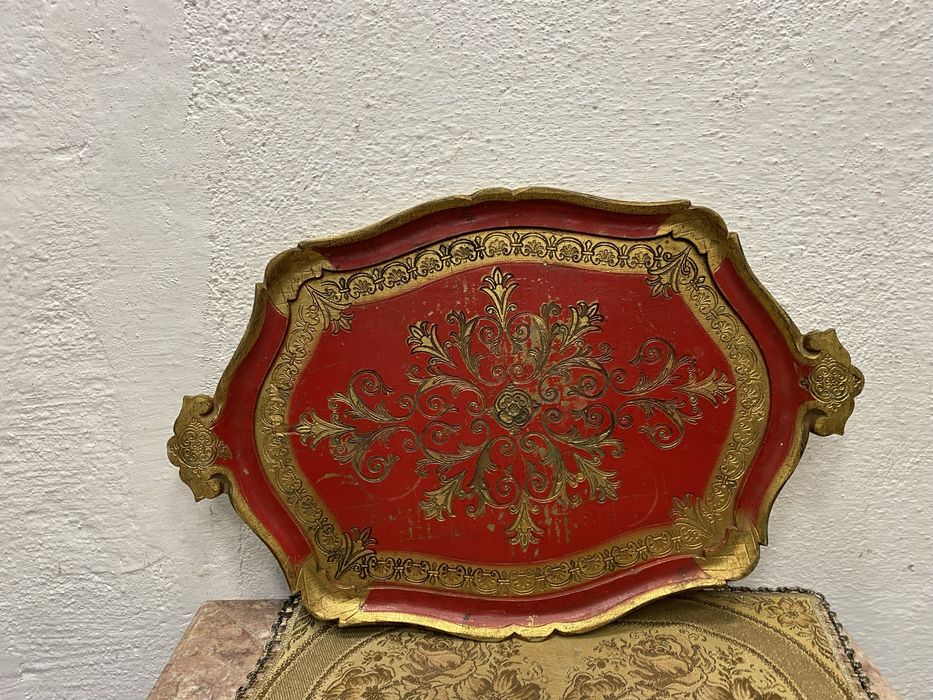 Италиански поднос с позлата флоренция