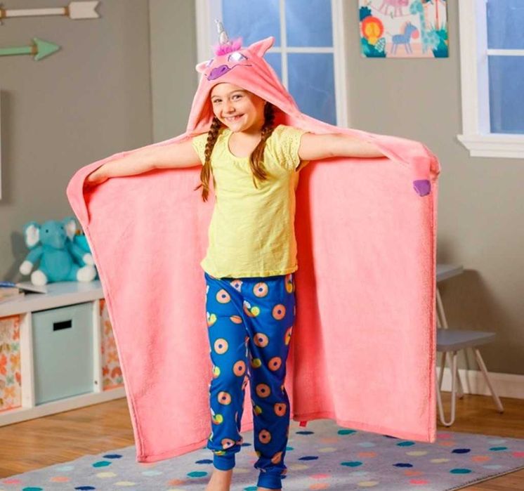 Детско Одеяло със Светещи очи , Динозавър/Еднорог