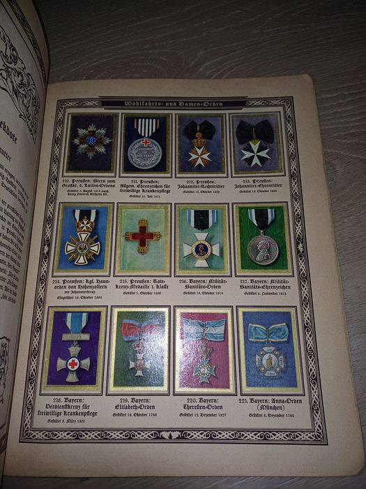 Imperial book Orden -album cu decorații și medalii din Imperiul German