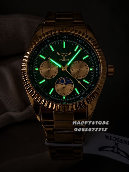 INVICTA Emerald gold green dial unisex 38 mm, Инвикта нов унисекс часовник