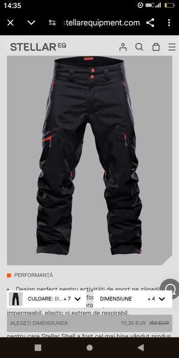 Pantaloni schi de tură/munte, alpinism Stellar equipment w stelar L