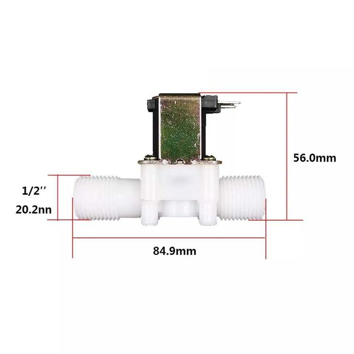 Електромагнитен клапан 12волта 1/2 магнетвентил соленоид парно солар
