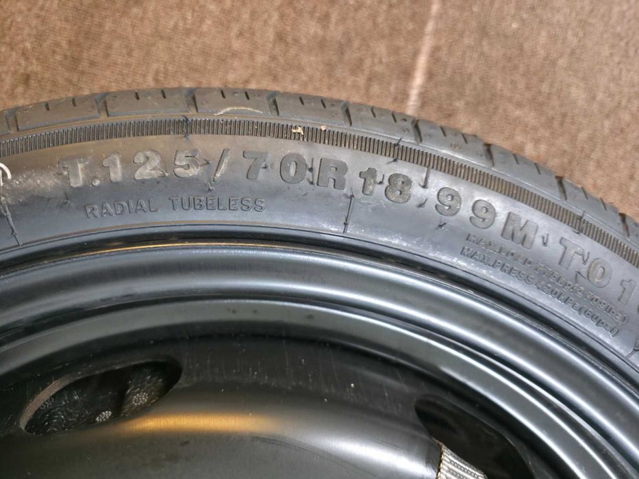KIT Complet Roata Rezerva MICA SLIM 5x112 18'' 125/70/18 - OEM VW Golf Touran Sharan Arteon T-Roc Passat Skoda Octavia Superb Karoq Seat AUDI A3 NOUA