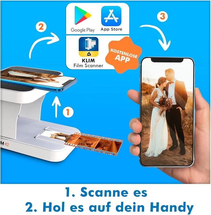 Мобилен скенер за телефон за 35 мм филми и диапозитиви с LED подсветка