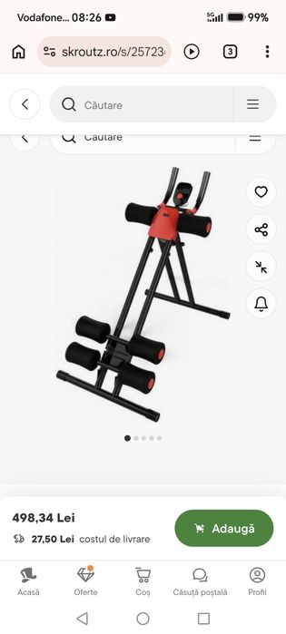 Vand aparat fitness pt abdomene