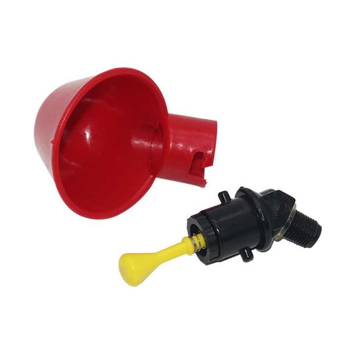 Set 10 dozatoare apa pentru animale, Plastic, Automat, Rosu