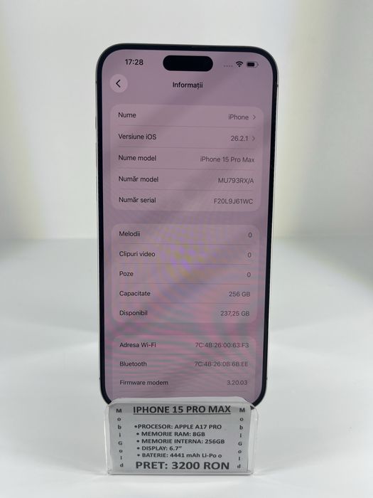 Iphone 15 Pro Max 256GB Produse In Stare Excelenta