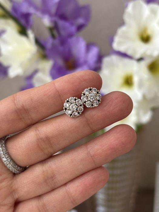 Серебряные пусеты серьги серебро 925 пробы