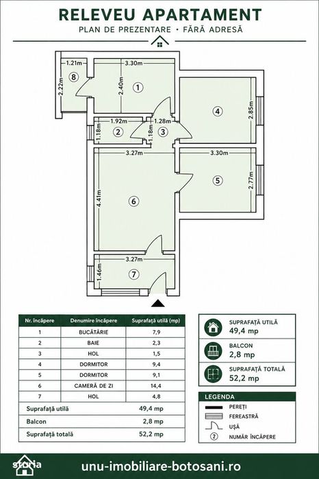Apartament 3 Camere – Etaj 1 – Zonă Centrală, Pe Bulevard – Botoșani