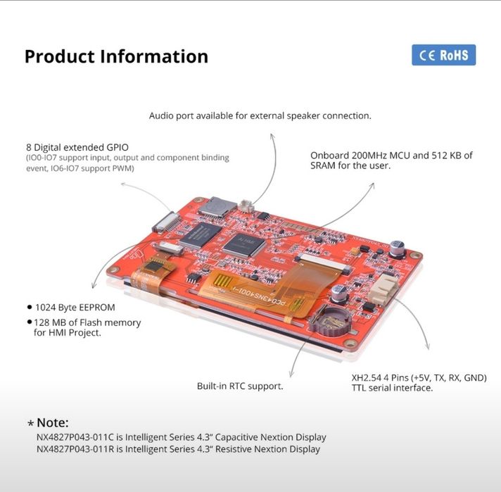 NEXTION NX4827P043-011C 4.3 Inch IPS LCD