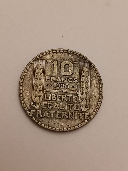 Monedă argint 10 franci, Franța 1930 (Turin)