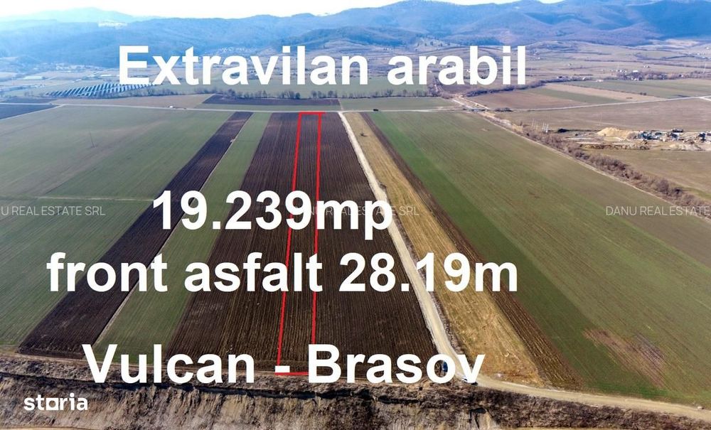 Comision0% Extravilan arabil 19239mp; acces DJ112A Vulcan spre Codlea