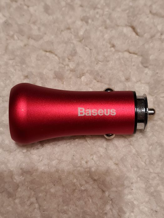 Baseus Incarcator Auto Golden Contactor Dual USB Intelligent Red