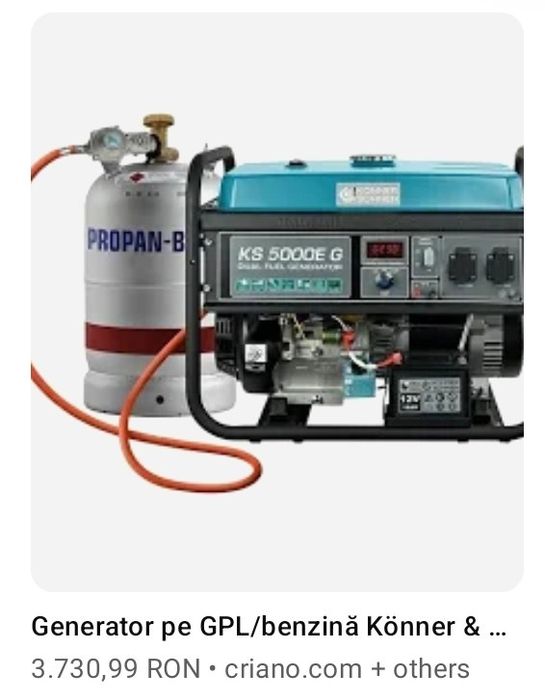 Generator  4.5 kw benzina si gaz