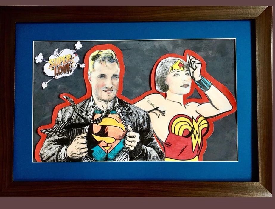 Tablou personalizat, tablou de nunta, portret personalizat, supererou