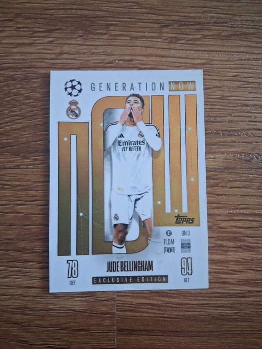 Cartonaș  match attax jude Bellingham  generation now limited edition