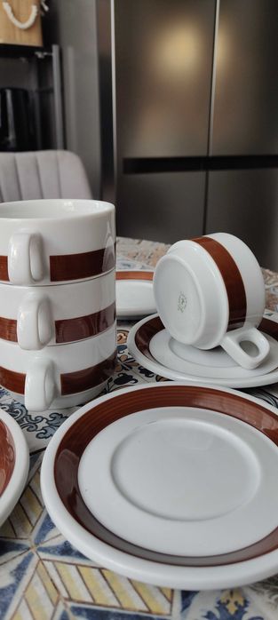 Винтидж кафе сервиз Lilien Porzellan Austria – 6 чаши с чинийки