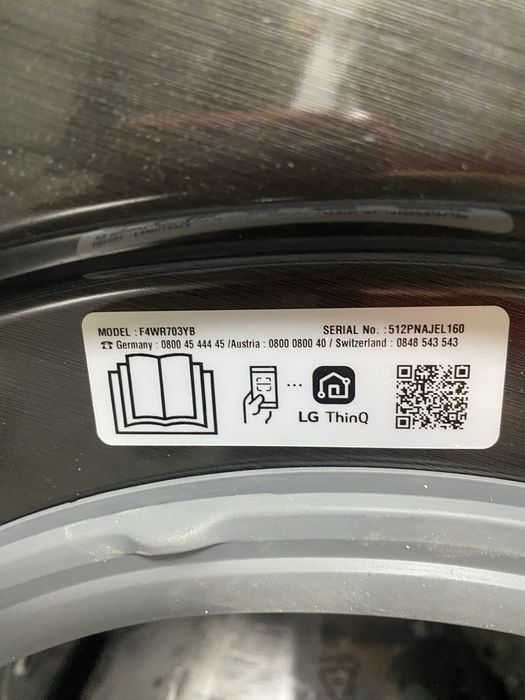Сива пералня LG F4WR703YB, 13 кг, 1400 об./мин. Wi Fi