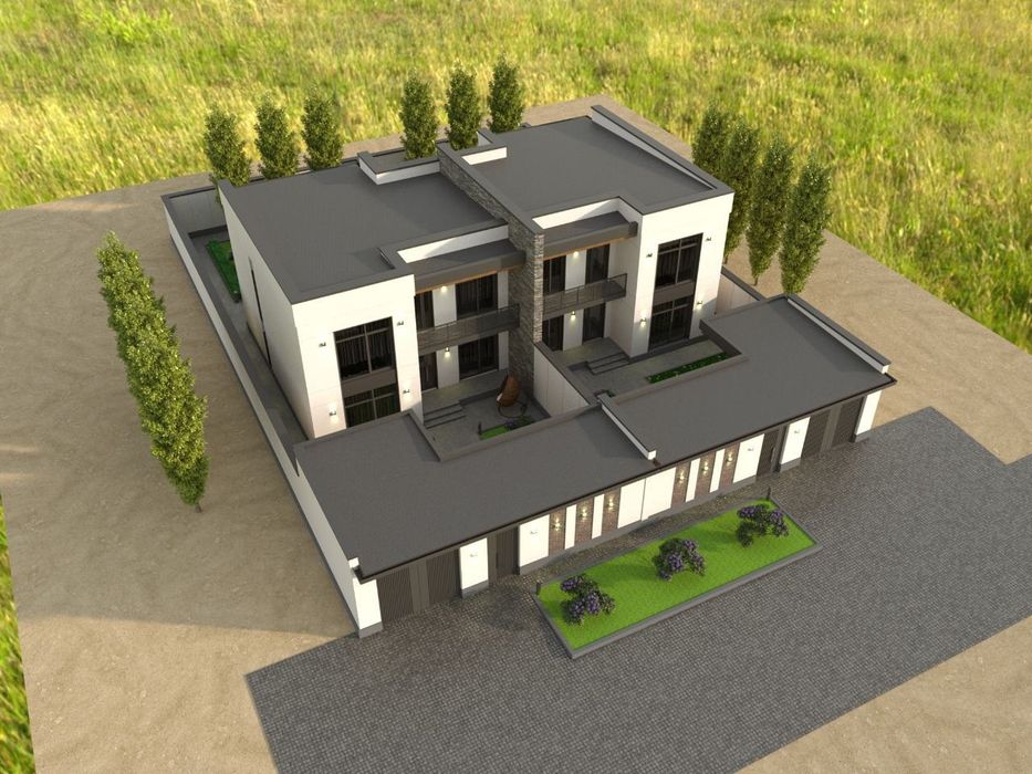 Гулистон шахрида. Hi-tech усулидаги 2 каватли ховлили замонавий уйлар