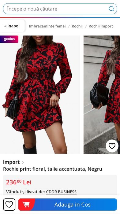 Rochie print floral, mărime universală