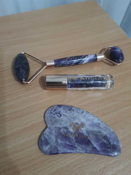 Set beauty piatra masaj facial Crystallove-Amethyst