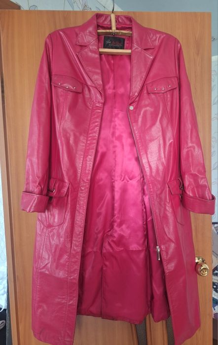 Плащ женский кожаный