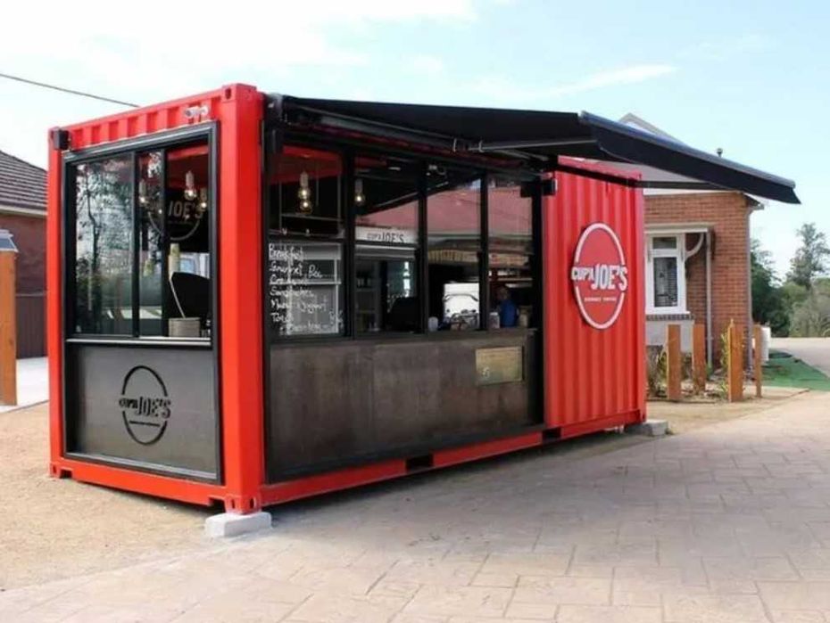 Konteynerdan kafe fast food uchun. Будка для фас фуда из контейнера
