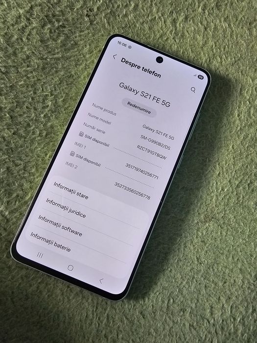 Vând Samrung S21 FE/5G ALB 256 GB