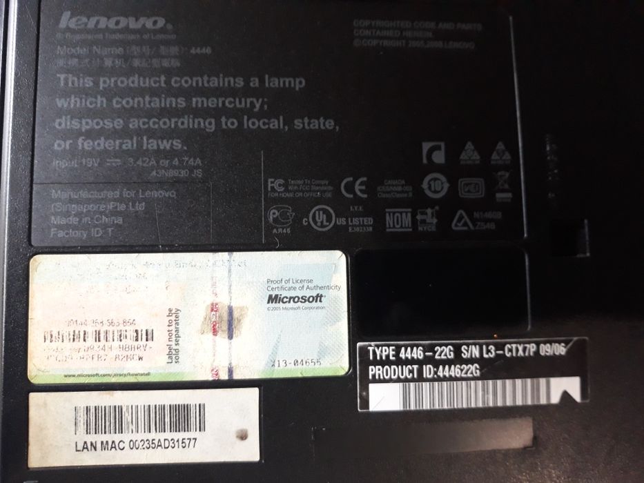 Лаптоп Компютър LENOVO 4446 G530 15.4" инча Intel Celeron 900 2.2 GHz