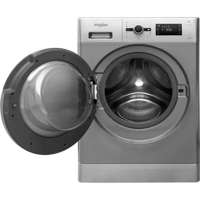 Masina de spalat rufe cu uscator Whirlpool FWDG96148SBS EU FreshCare+, 1400 RPM, 9 kg spalare, 6 kg uscare